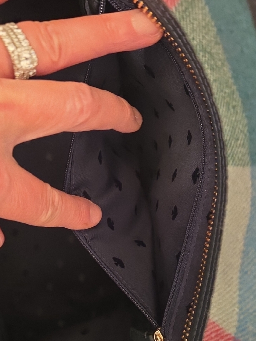 kate spade Multicolor Plaid Tote with Teal, Pink & Red - Picture 4 of 8